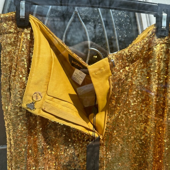NovaLuxe Piper Gold Sequin Wide Leg Pants X Large never worn - Picture 7 of 8